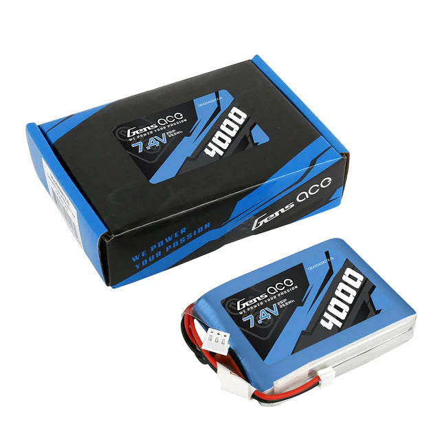 Gens Ace 4000mAh 7.4V 2S1P TX Lipo Battery Pack with JST-EHR plug (RM TX16S)