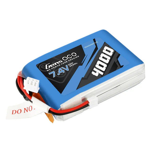 Gens Ace 4000mAh 7.4V 2S1P TX Lipo Battery Pack with JST-EHR plug (RM TX16S)