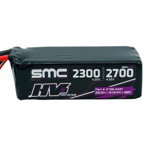 SMC HV3 22.8V 2700mAh 90C 6S LiHV Flight Pack (XT60)