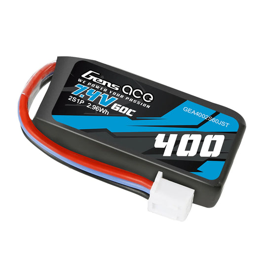 GEA4002S60JST Gens Ace 400mAh 7.4V 60C 2S1P Lipo Battery Pack With JST-XHR Plug