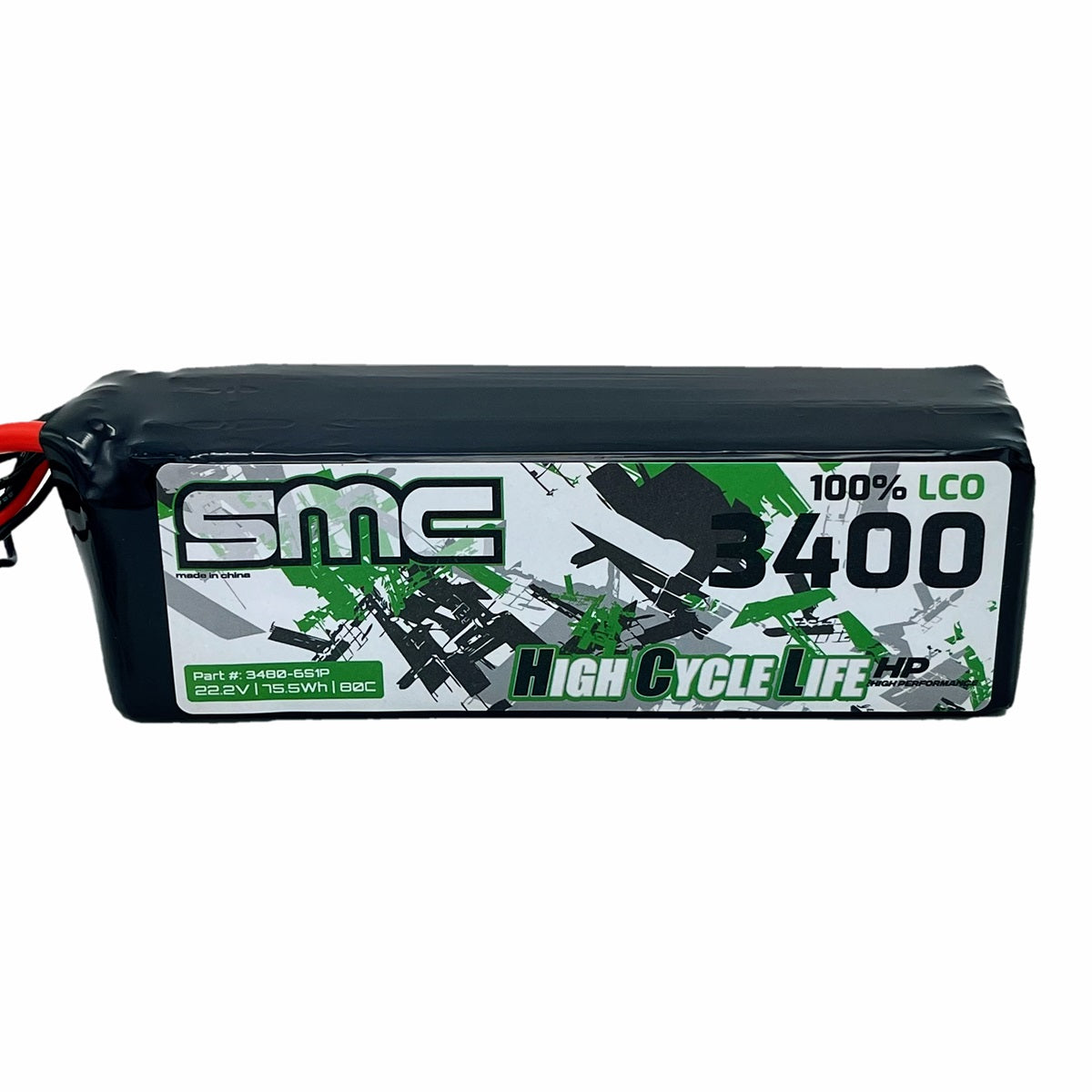 SMC-3480-6S1P HCL-HP 22.2V-3400mAh-80C Flight Pack EC5/SC5