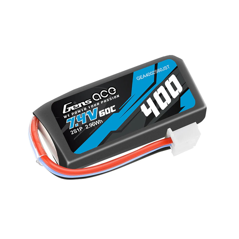 GEA4002S60JST Gens Ace 400mAh 7.4V 60C 2S1P Lipo Battery Pack With JST-XHR Plug