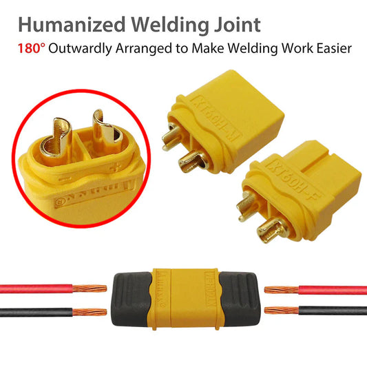 EPB-002-0201 2 Pairs Amass XT60 M/F Connectors Yellow