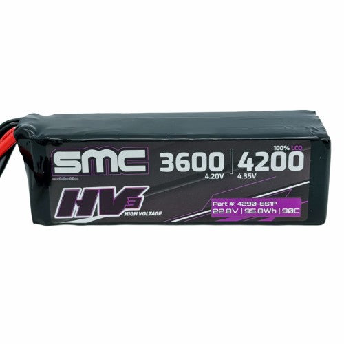 SMC HV3 22.8V 4200mAh 90C 6S LiHV Flight Pack (SC5)