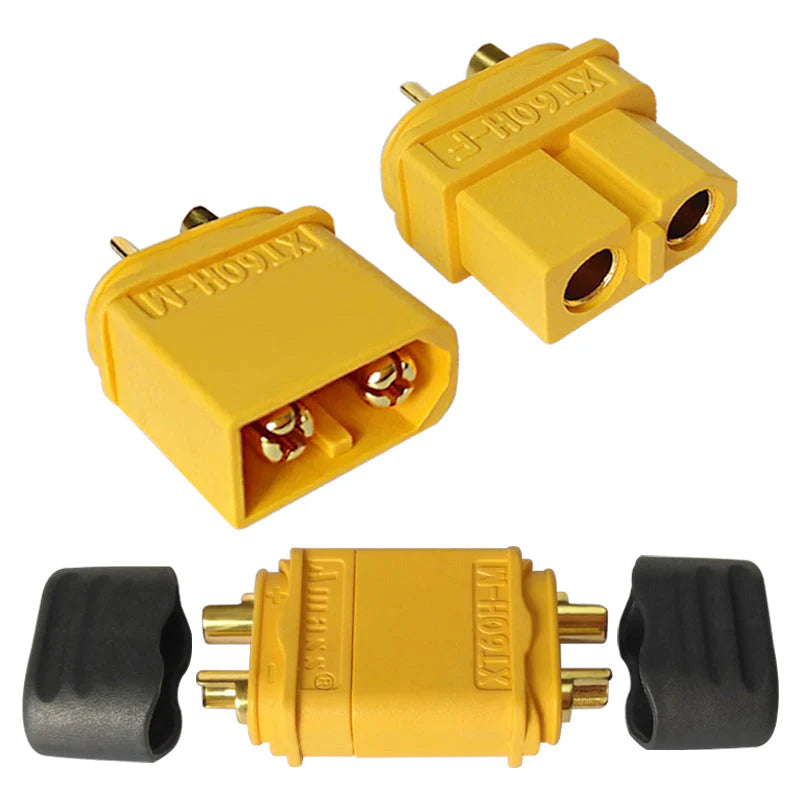 EPB-002-0201 2 Pairs Amass XT60 M/F Connectors Yellow