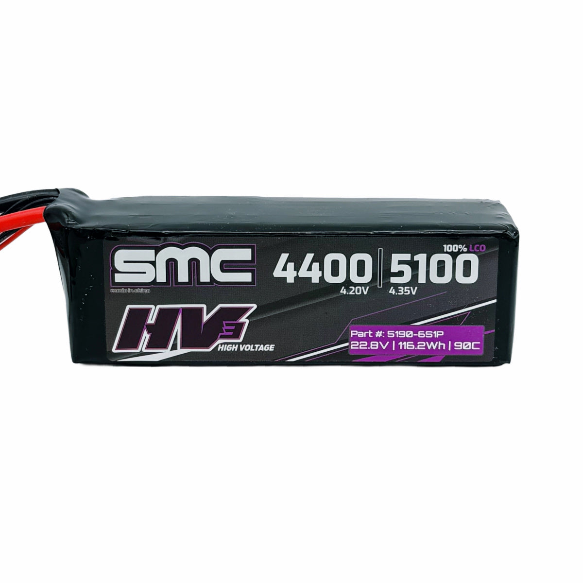 SMC HV3 Flight 22.8V 5100mAh 6S 90C SC5 / EC5 / IC5 LiHV Battery Pack - 5190-6S1P