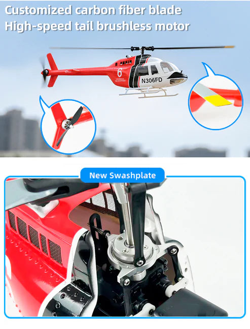 BELL206-RTF Flywing Bell-206 V3 6CH GPS 3D Hovering Auto Return RC RTF Helicopter