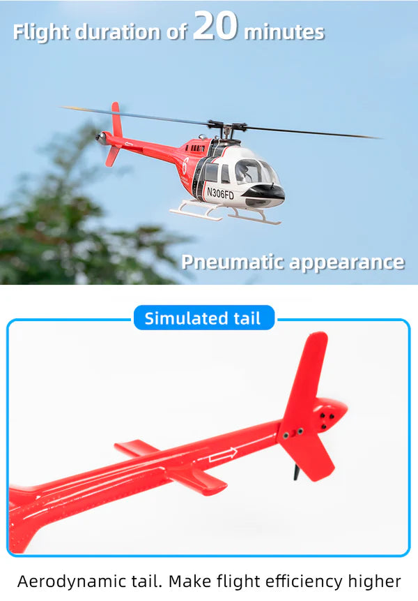 BELL206-RTF Flywing Bell-206 V3 6CH GPS 3D Hovering Auto Return RC RTF Helicopter