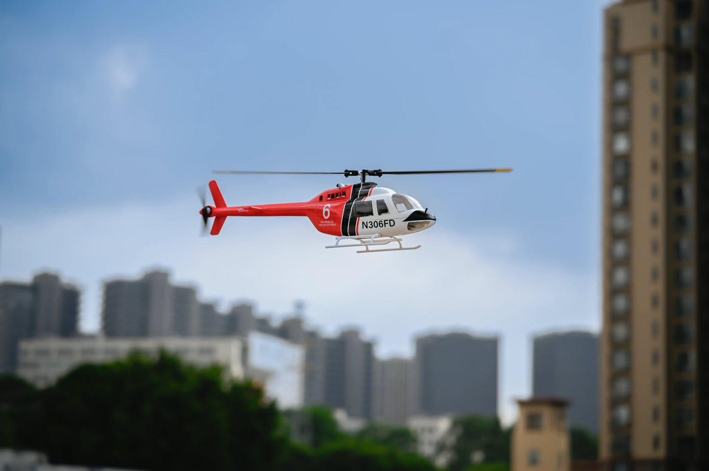 BELL206-RTF Flywing Bell-206 V3 6CH GPS 3D Hovering Auto Return RC RTF Helicopter