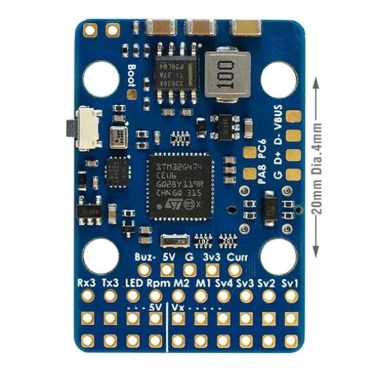MAT-G474-HELI MATEK Mateksys RC HELICOPTER FLYBARLESS CONTROLLER G474-HELI STM32G474, ICM42688P, SPL06L, 2x BEC, Rotorflight