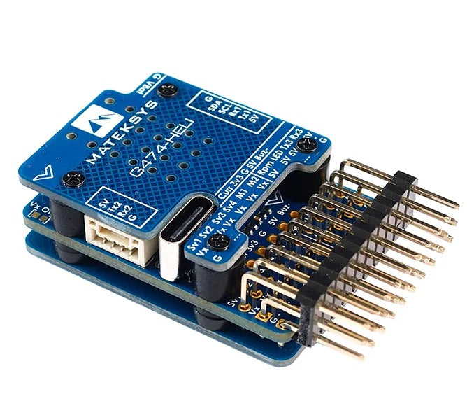 MAT-G474-HELI MATEK Mateksys RC HELICOPTER FLYBARLESS CONTROLLER G474-HELI STM32G474, ICM42688P, SPL06L, 2x BEC, Rotorflight
