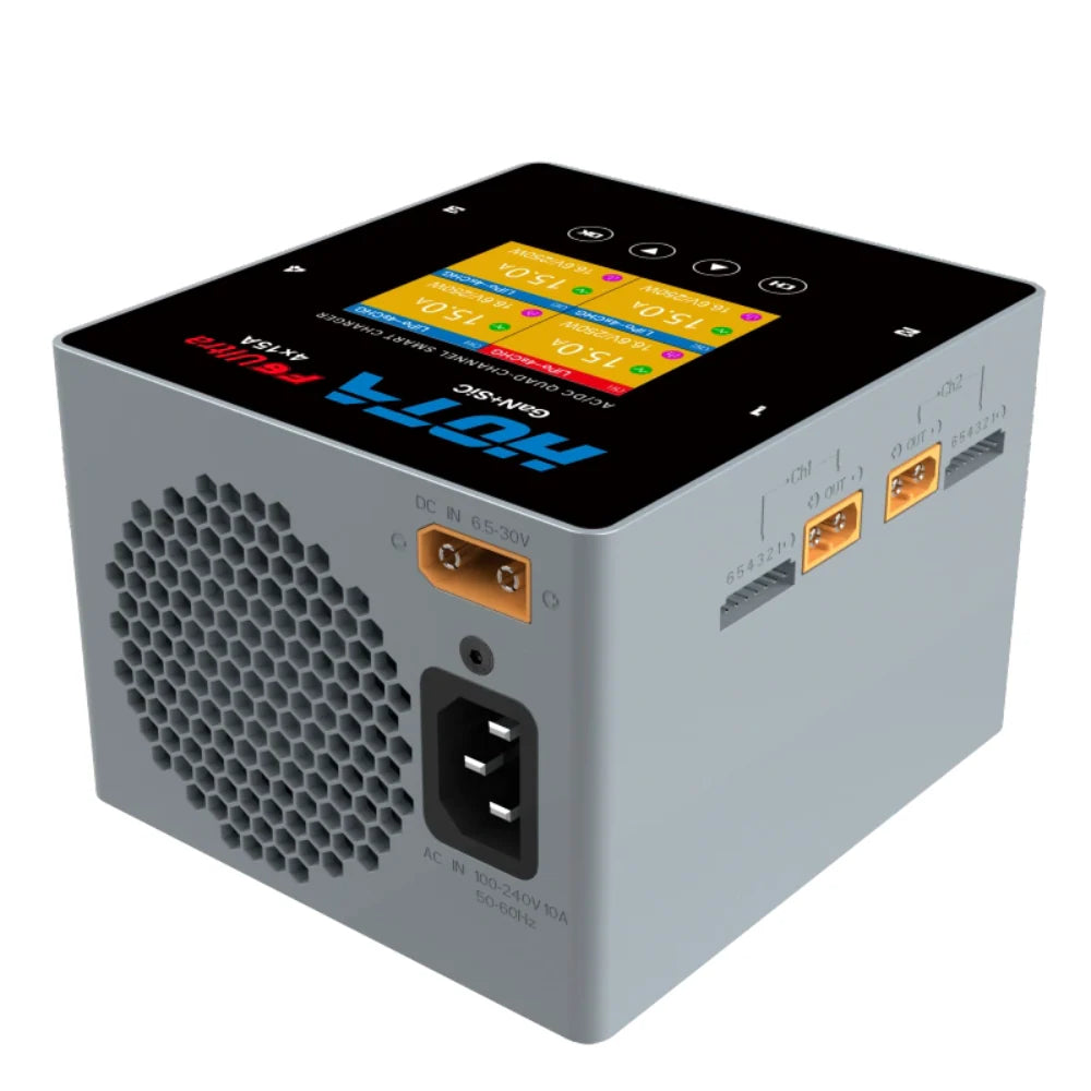 HOTA F6 Ultra Quad Channel Smart Charger (GaN+SiC, 1000W DC / 500W AC, 1–6S)