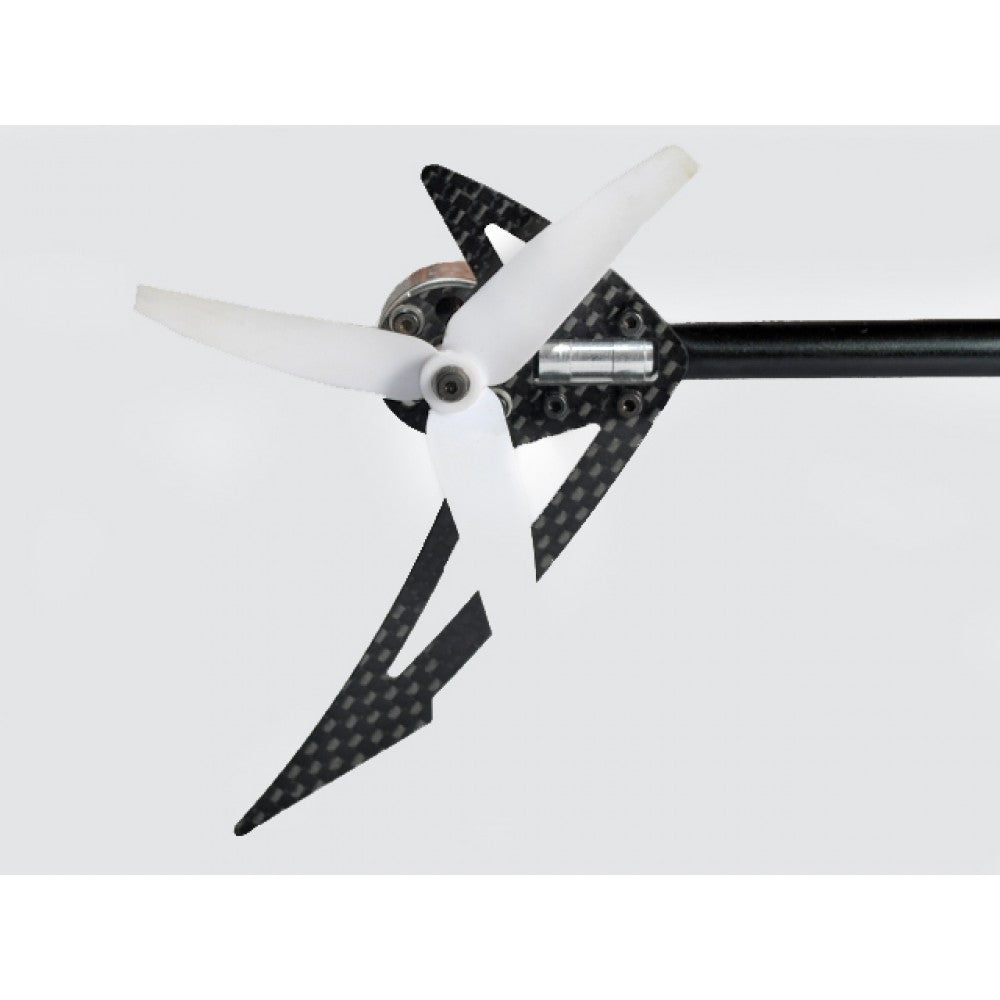 Microheli AL/Carbon Fiber Light Weight Tail Motor Mount W/ Fin "F" Set - BLADE 200S / 250 CFX / 230S / V2 / Smart