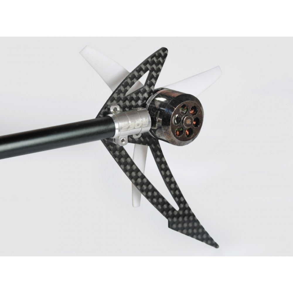 Microheli AL/Carbon Fiber Light Weight Tail Motor Mount W/ Fin "F" Set - BLADE 200S / 250 CFX / 230S / V2 / Smart