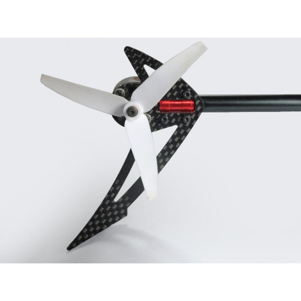 Microheli AL/Carbon Fiber Light Weight Tail Motor Mount W/ Fin "F" Set - BLADE 200S / 250 CFX / 230S / V2 / Smart