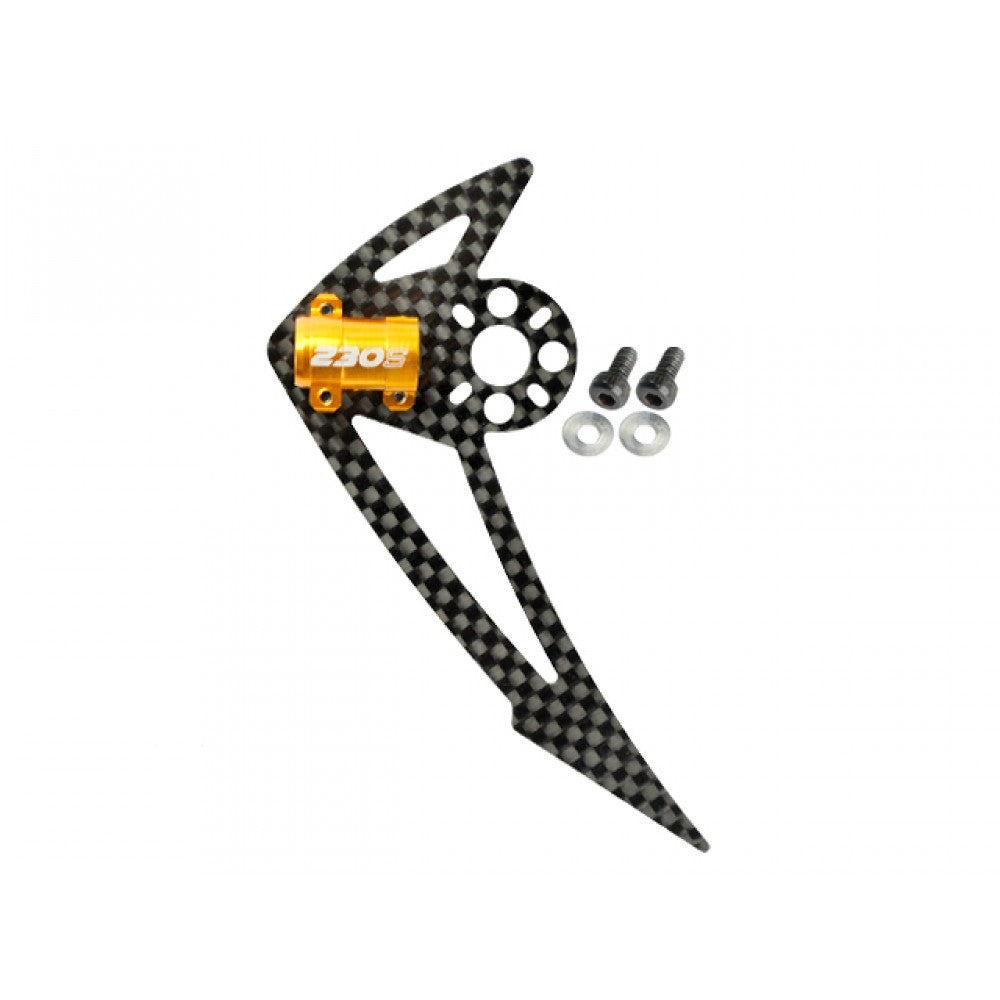 Microheli AL/Carbon Fiber Light Weight Tail Motor Mount W/ Fin "F" Set - BLADE 200S / 250 CFX / 230S / V2 / Smart