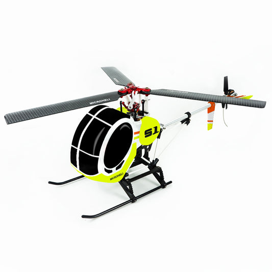 MH-GSS1-SH33 Microheli Airbrush Fiberglass Hughes 300 Scale w/ Landing Gear - GOOSKY S1 (YELLOW)