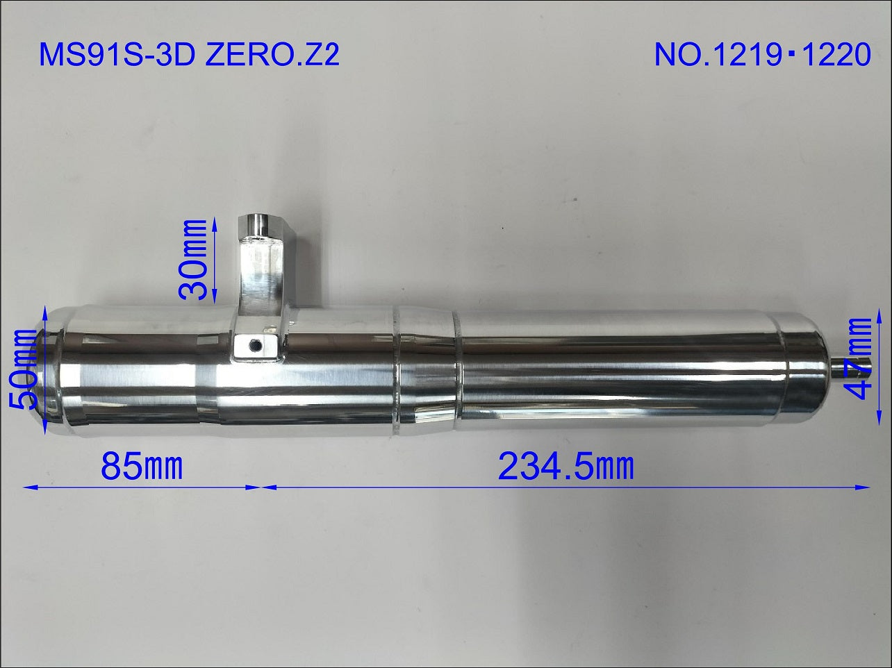 MS-1219 M-Studio MS91S-3D ZERO.Z2 OS Speed 91HZ-R 3D Exhaust Pipe