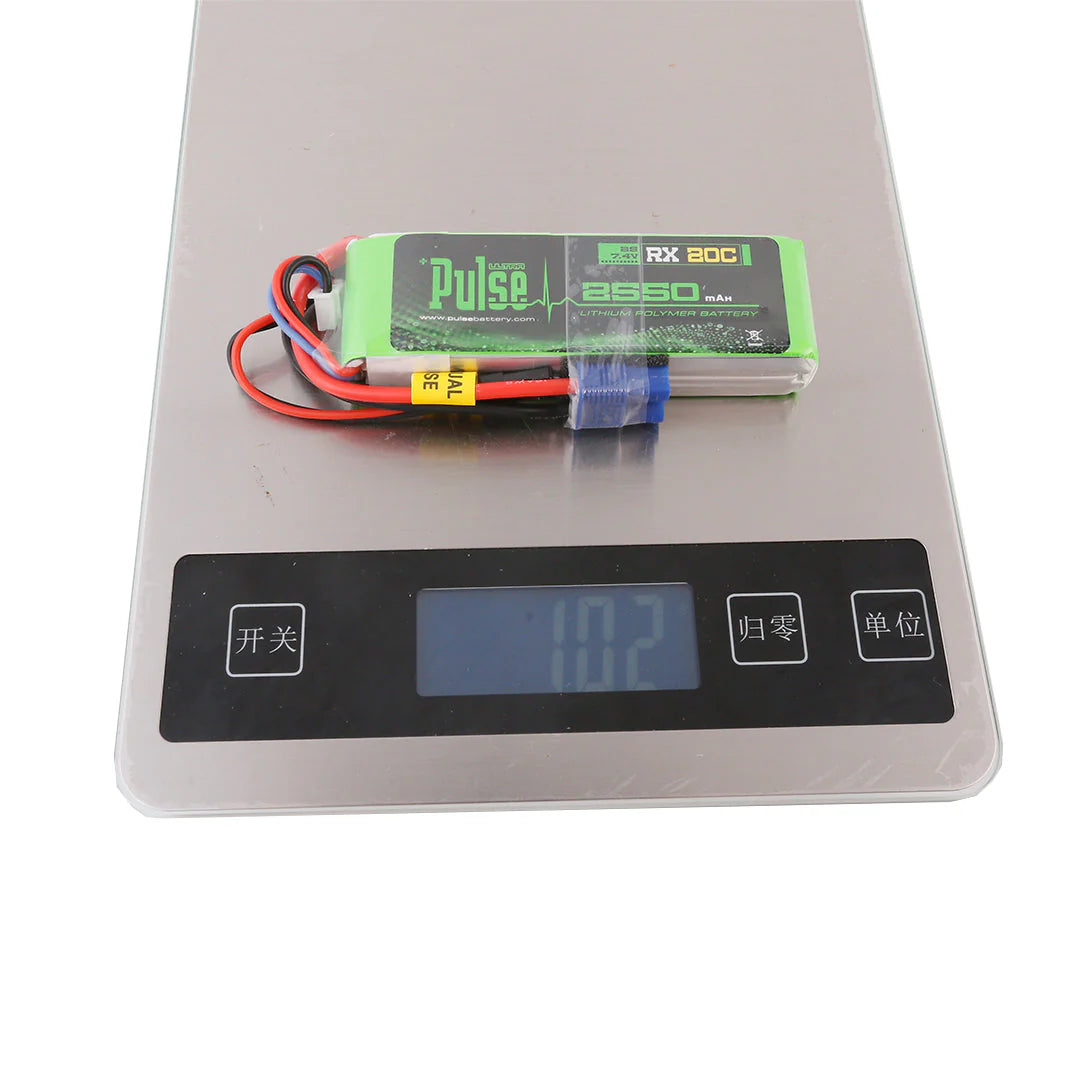 PLURX20-25502 PULSE 2S 2550mah 20C 7.4V RX LiPo Battery
