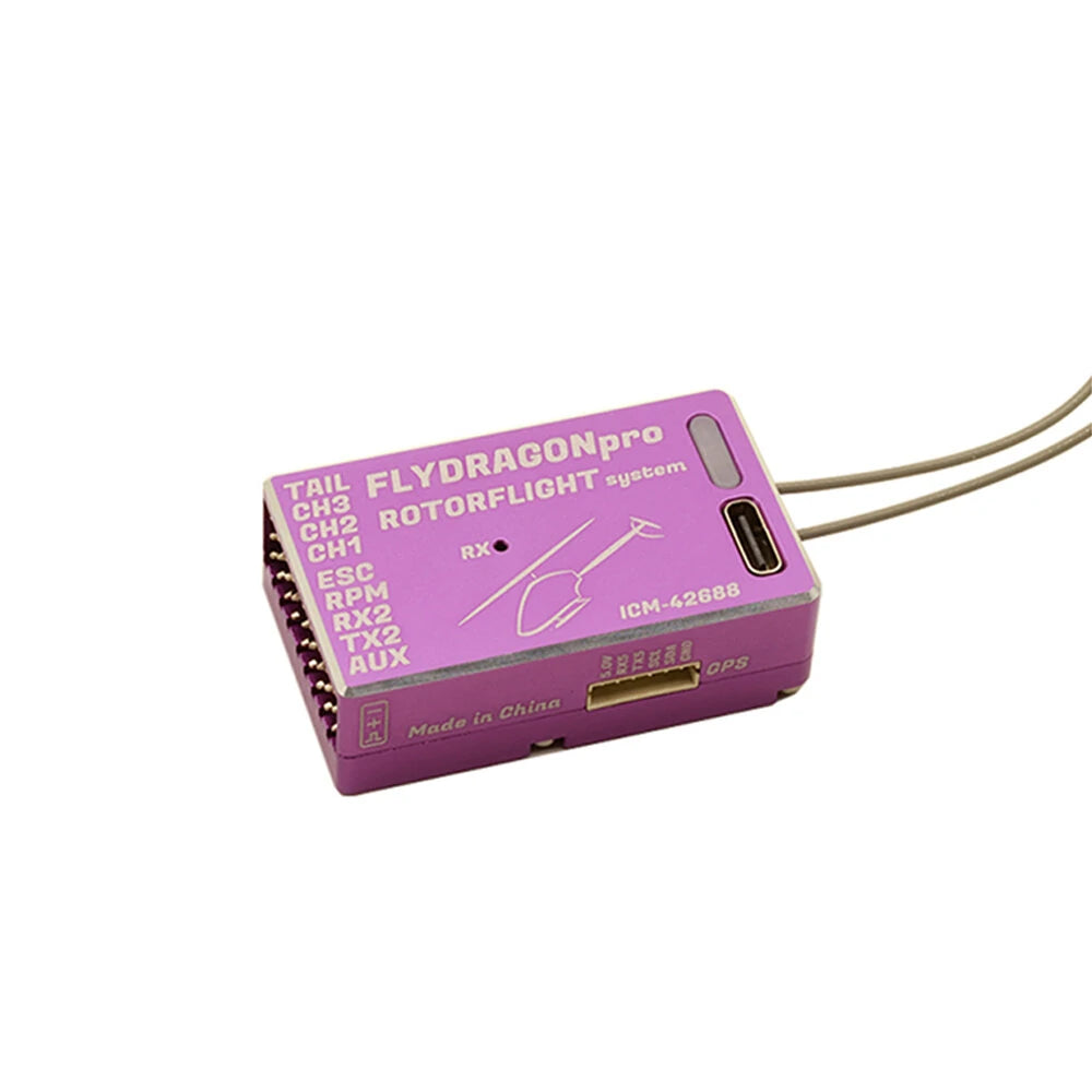 FD-PRO-ICM42688 Steam FlyDragon Pro Rotorflight ICM 42688 F722 FBL (Black/Red/Purple)