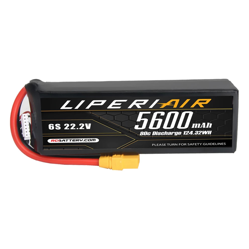 LPL56006S80 LiperiAir 5600mAh 6S 80C 22.2V Lipo Battery With XT90 Plug
