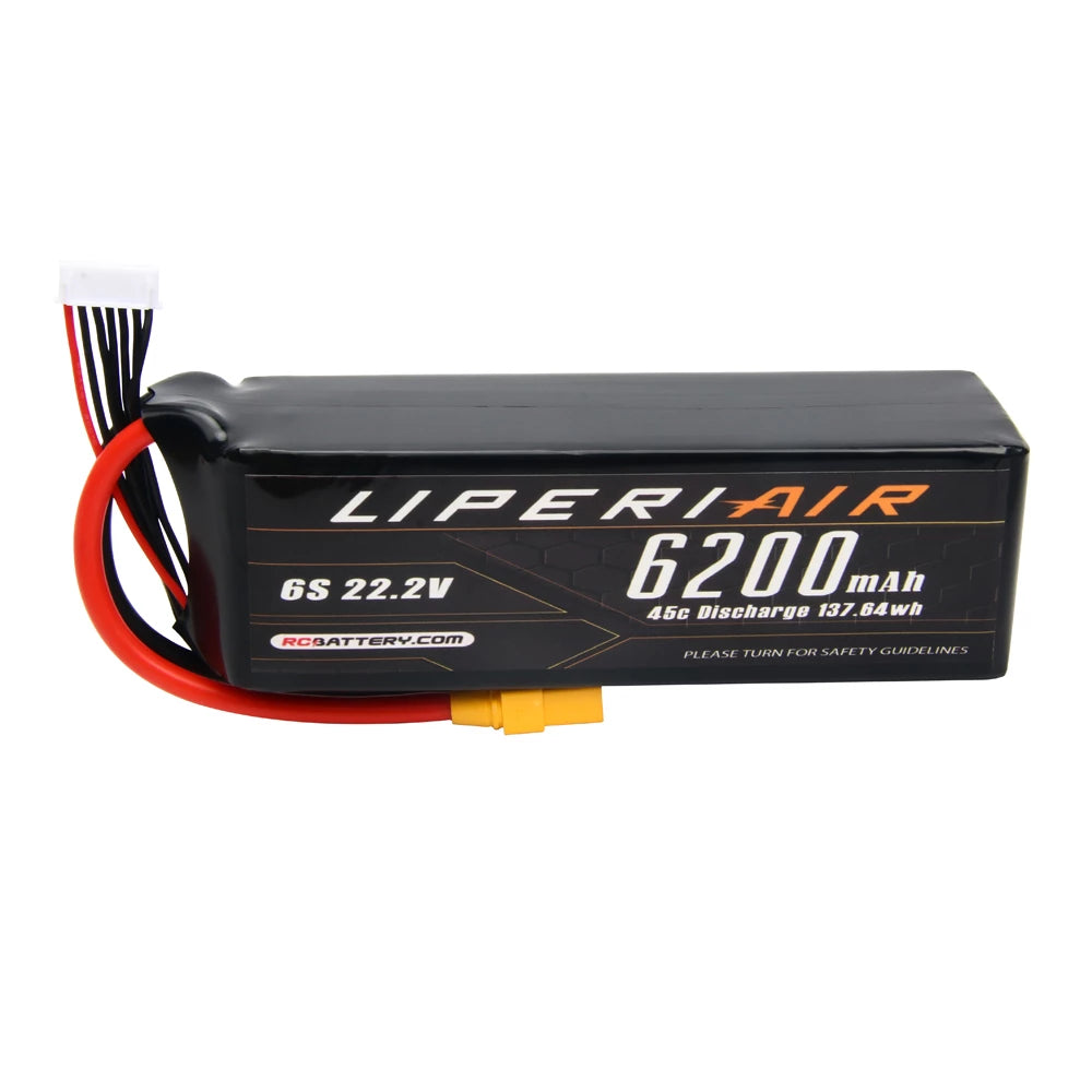 LPL62006S45 LiperiAir 6200mAh 6S 45C 22.2V Lipo Battery XT90 Plug