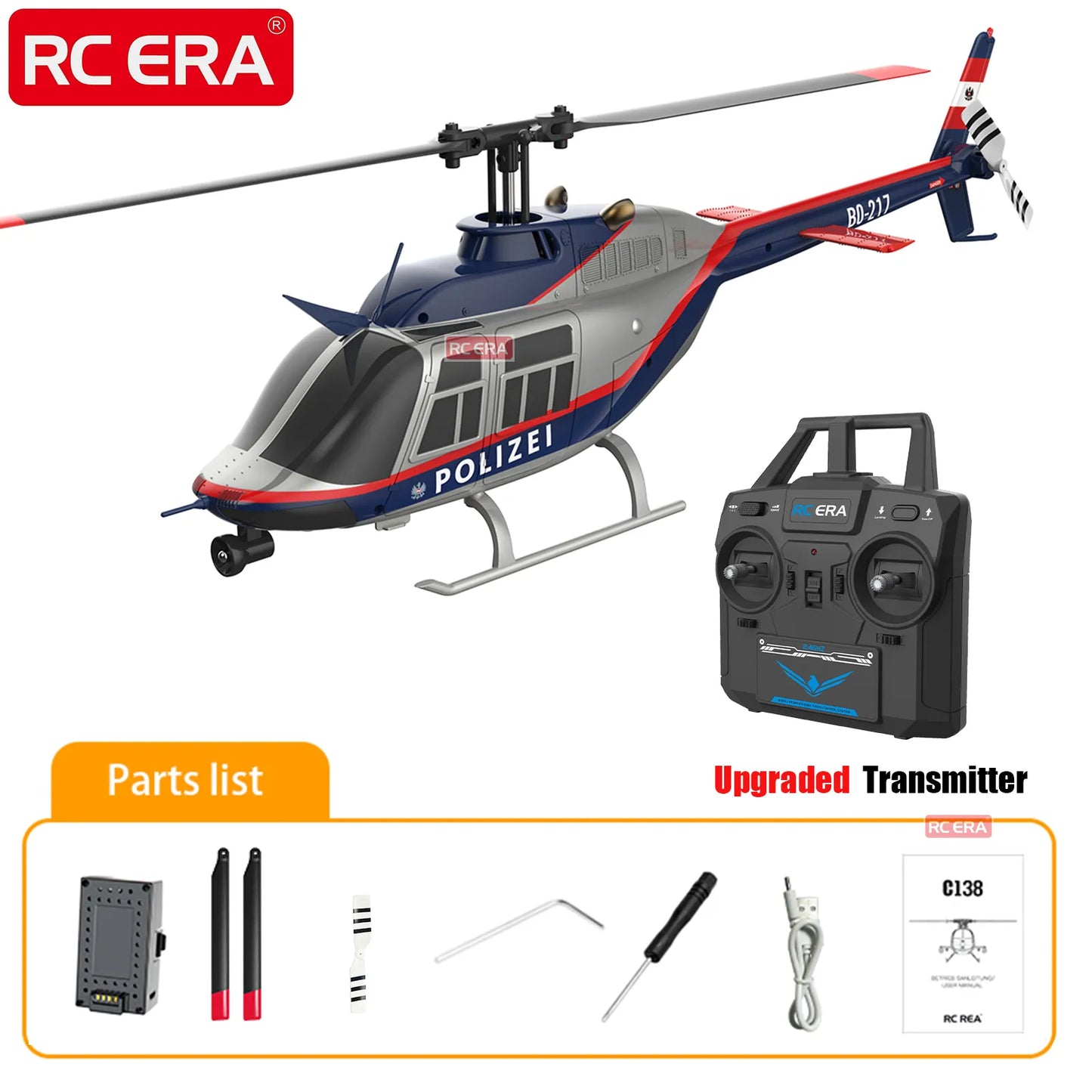 RC ERA C138 Bell 206 Easy-Fly Scale Helicopter (RTF)