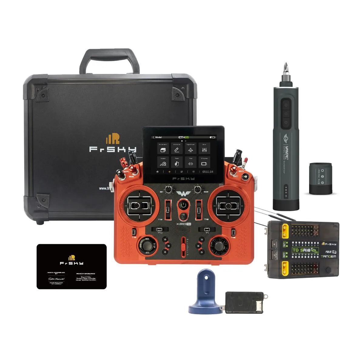 FrSky TANDEM X20 PRO AeroWing Edition Combo (w/ X20 PRO Aluminum Case, TD SR18, NFC Remote Switch and Electric Screwdriver)