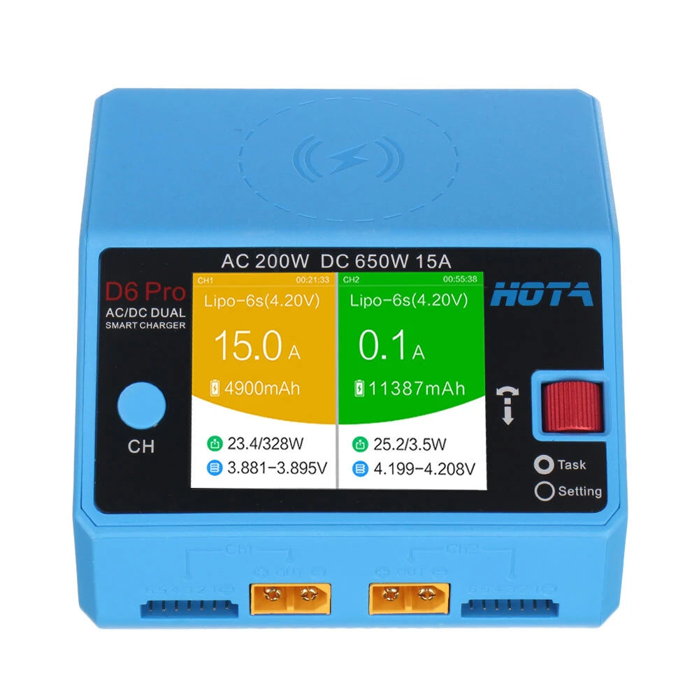 HOT-D6Pro HOTA D6 Pro AC 200W DC 650W 15A Wireless Lipo Battery Charger