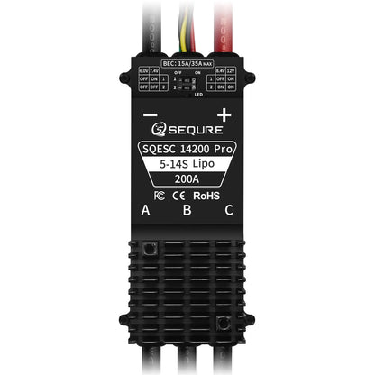 SEQURE SQESC 14200 Pro Brushless ESC 5-14S 200A ESCape32 15A/35A 12V BEC