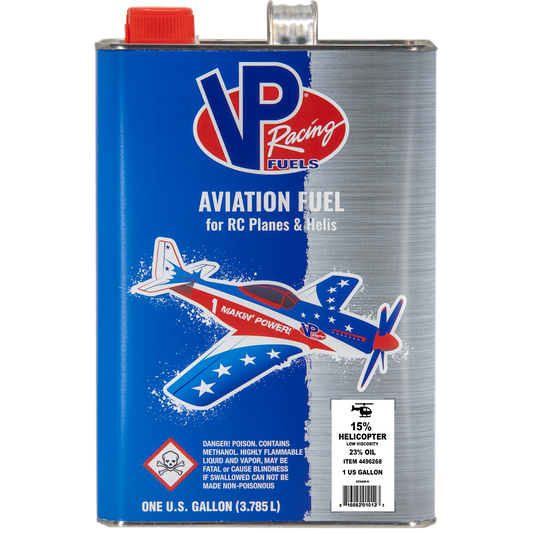 VP Racing Aviation Fuel 15% Heli 23% Low-Viscosity Oil 1 Gallon