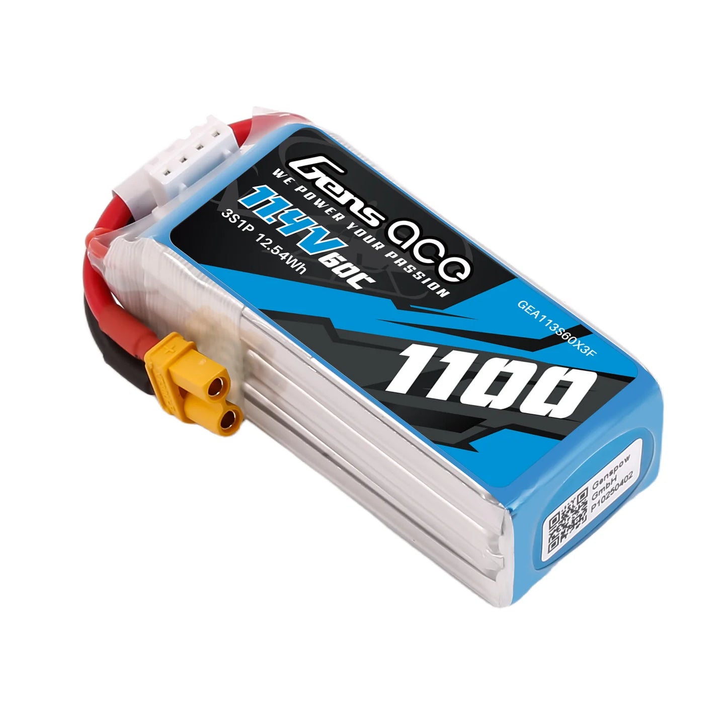 GEA113S60X3F GENS ACE 1100MAH 3S 11.4V 60C LIPO BATTERY (S2 MAX / ULTRA / M2 V3)