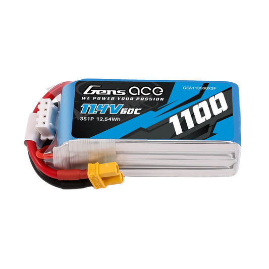 GEA113S60X3F GENS ACE 1100MAH 3S 11.4V 60C LIPO BATTERY (S2 MAX / ULTRA / M2 V3)