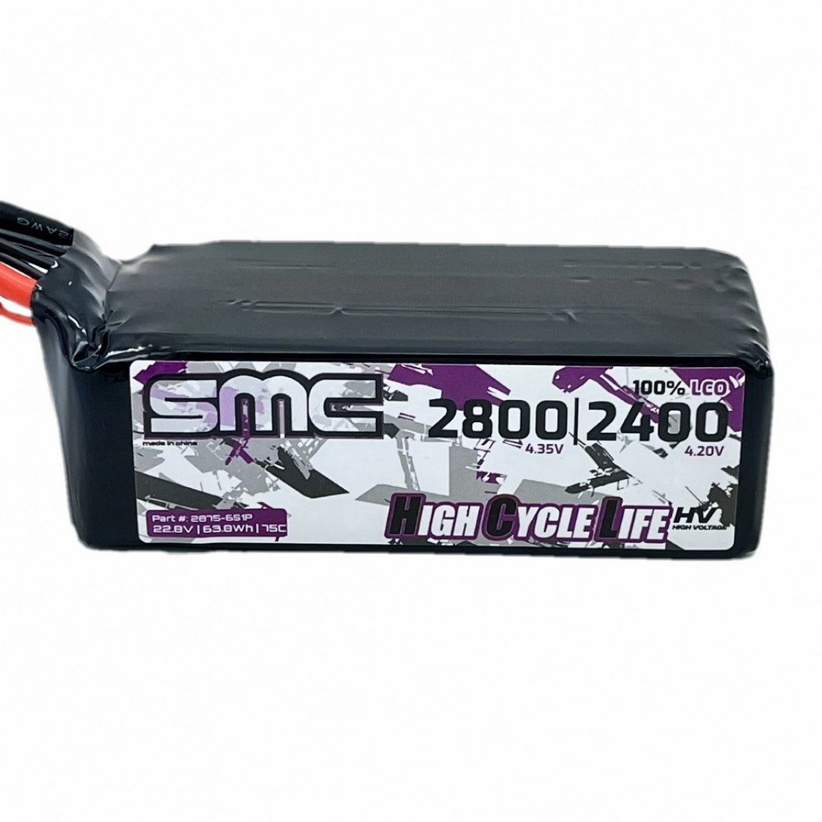 SMC-2875-6S1P HCL-HVP Flight 22.8V-2800mAh-75C XT90 Anti-Spark