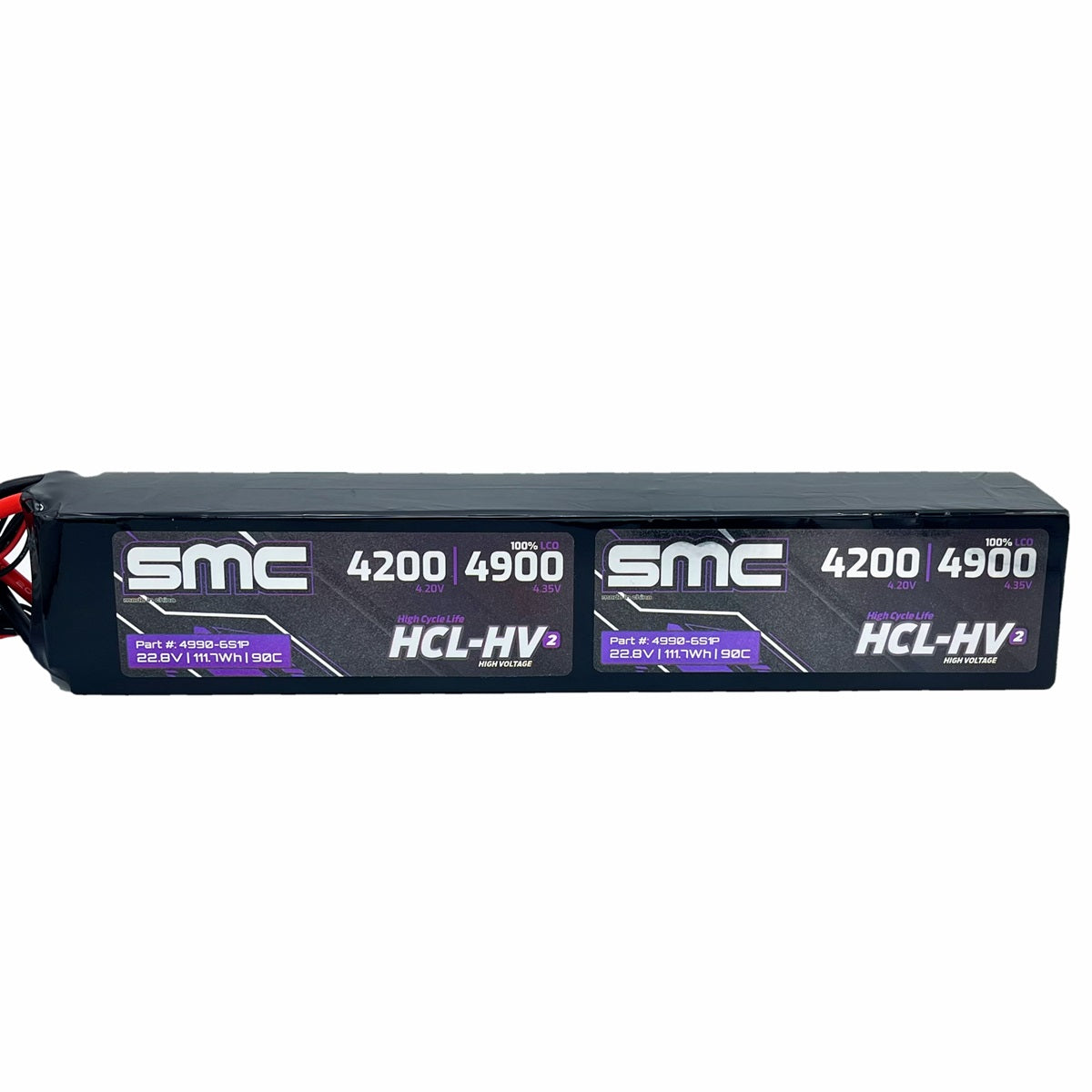 SMC-4990-12S1P HCL-HV2 Flight 45.6V/12S-4900mAh-90C Stick Pack Bare Wires