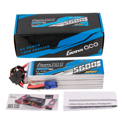 Gens Ace Sport G-Tech 5600mAh 6S 80C 22.2V LiPo Battery – EC5