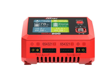 HTC-RDX2-200 Hitec RDX2 200 AC/DC 200W 10A 6S Dual Port Battery Charger / Discharger