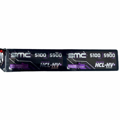 SMC-5990-12S1P HCL-HV2 Flight 45.6V/12S-5900mAh-90C Stick Pack Bare Wires