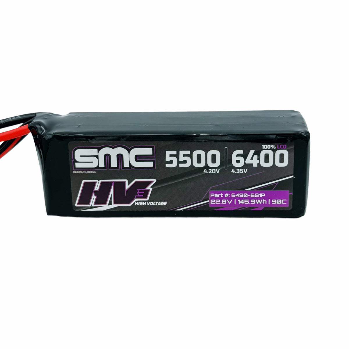 SMC HV3 Flight 22.8V 6400mAh 6S 90C SC5 / EC5 / IC5 LiHV Battery Pack - 6490-6S1P