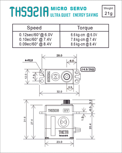 THS921A THETA HV Micro Coreless Servo