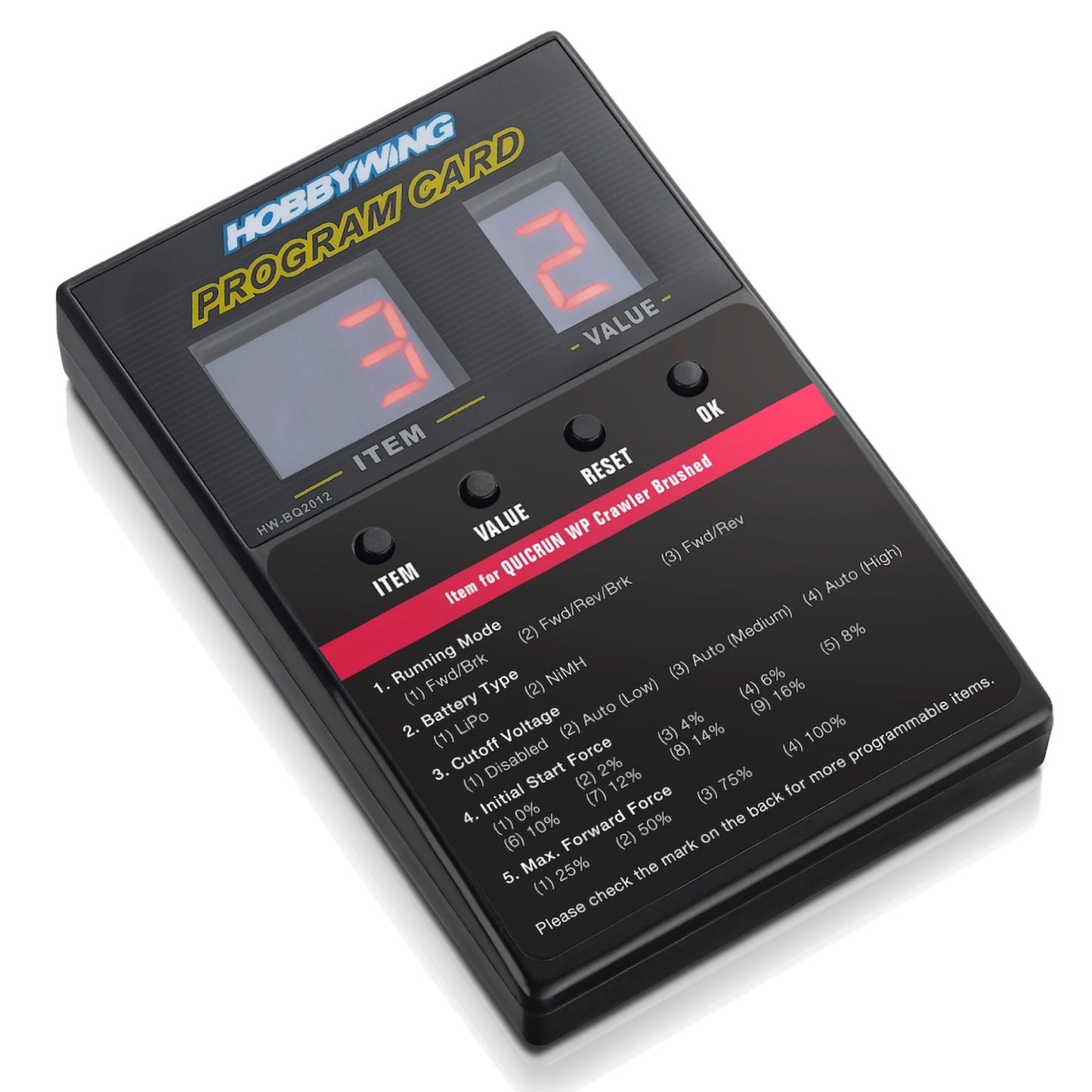 HW30501003 Hobbywing LED Program Card