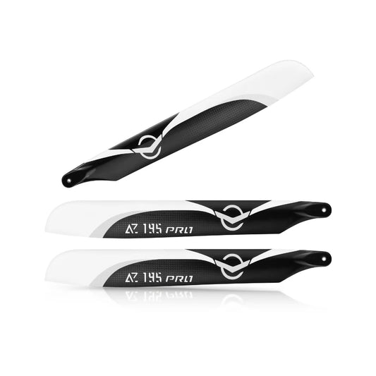 Azure Power AZ195PRO-3 195mm Carbon Fiber 3-Blade Main Blade Set – 1021953