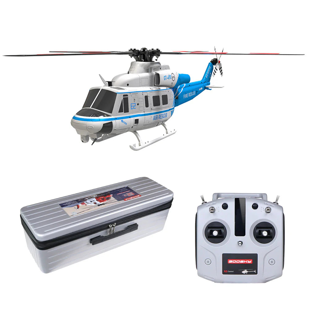 BAF050018-A Goosky E2 UH-1Y Blue/White GPS Helicopter - RTF with Carrying Case