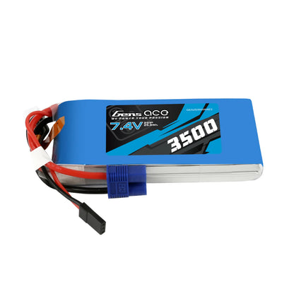 GA-B-RX-3500-2S1P-EC3 Gens Ace 3500mAh 7.4V 2S1P RX Lipo Battery Pack With JR And EC3 Plug