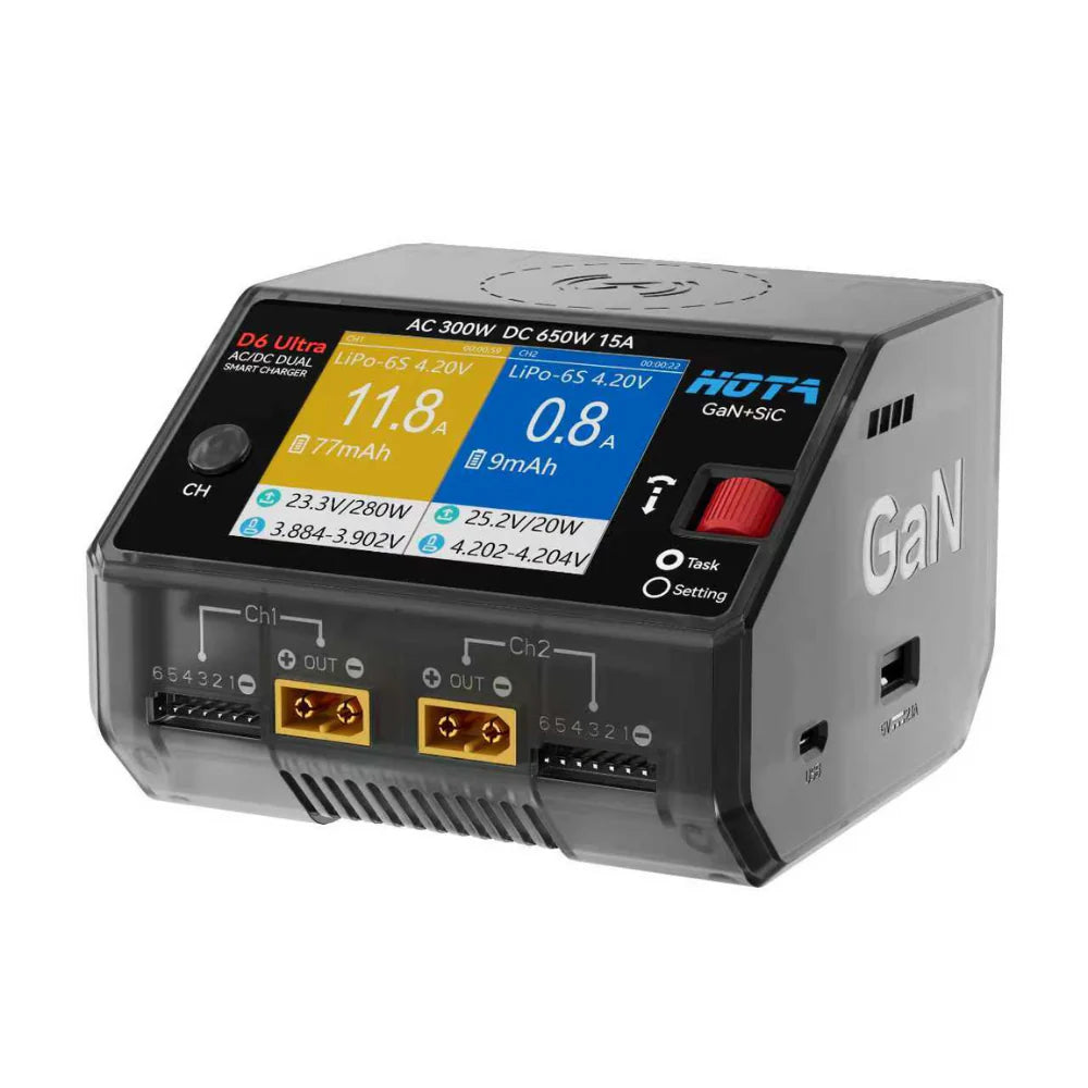 HOTA D6 Ultra GaN + SiC AC/DC Dual Channel Charger