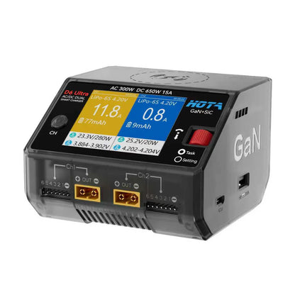 HOTA D6 Ultra GaN + SiC AC/DC Dual Channel Charger