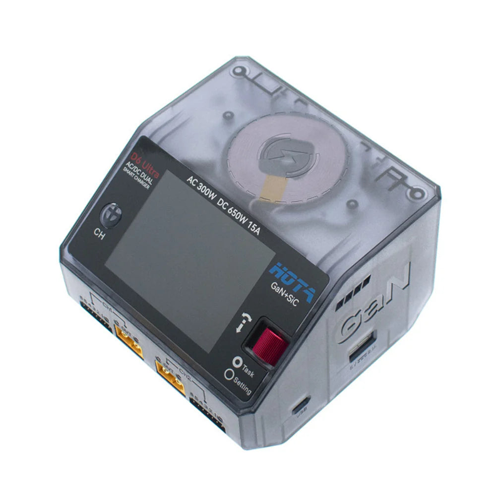 HOTA D6 Ultra GaN + SiC AC/DC Dual Channel Charger