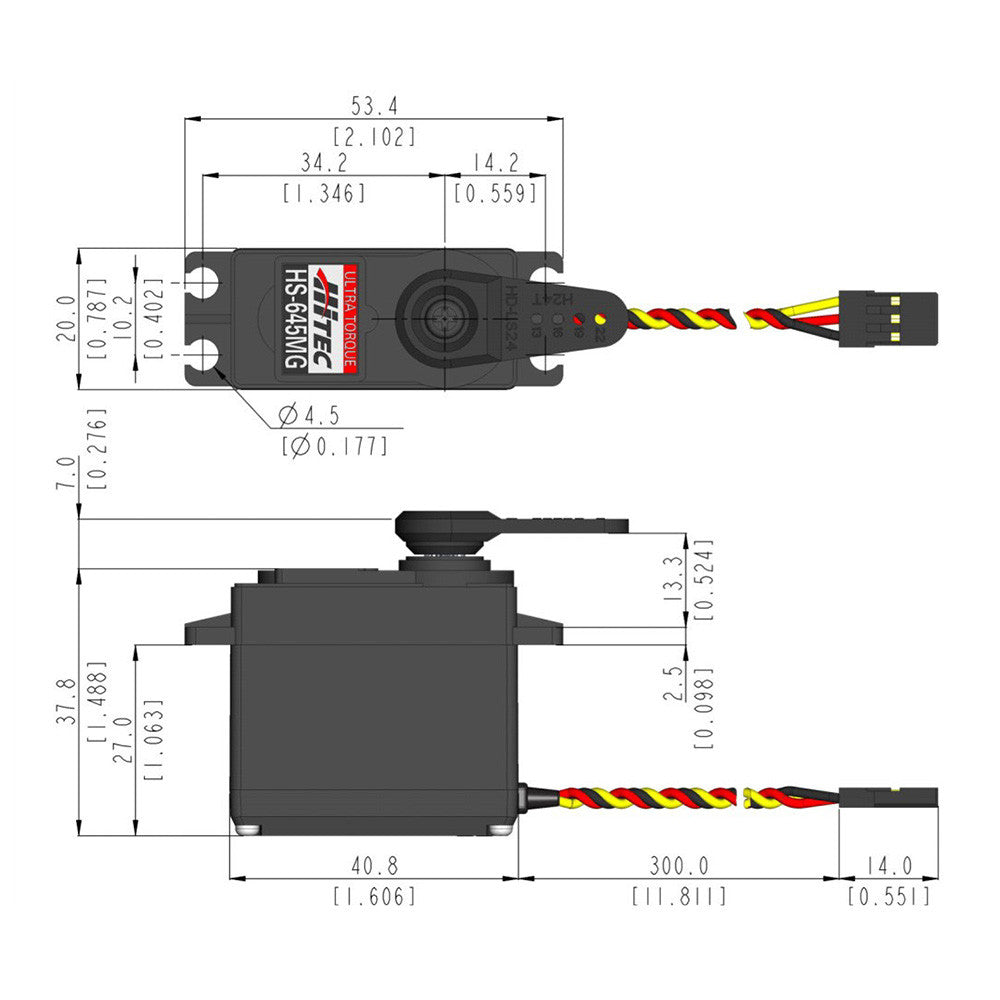HS-645MG Hitec High Torque Metal Gear 24T Analog Sport Servo
