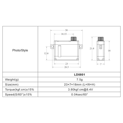 FrSky Xact LD5801A 7mm Ultra-Thin Coreless Servo – FBUS Telemetry (F3K / F5K Glider)