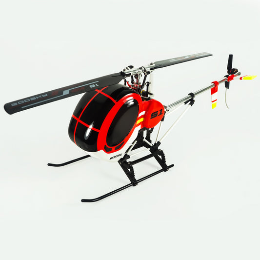 MH-GSS1-SH34 Microheli Airbrush Fiberglass Hughes 300 Scale w/ Landing Gear - GOOSKY S1 (RED)